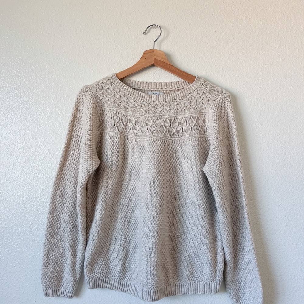 croft & barrow Cream Cable Knit Sweater